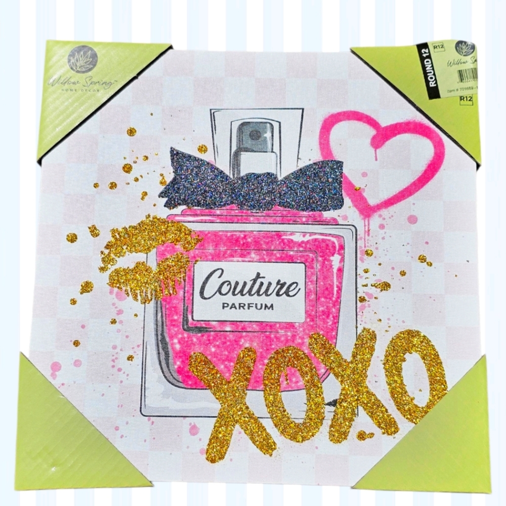 Parfum Pink and Gold Canvas Decor